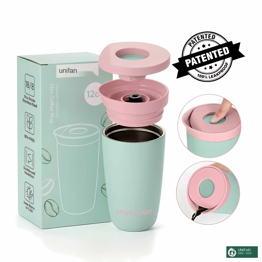 UNIFAN 350ml Coffee Mug UNIFANCoffee Tumbler 304SS Double Wall Insulated Vacuum Stainless Steel Mug Support Custom Milk Frother