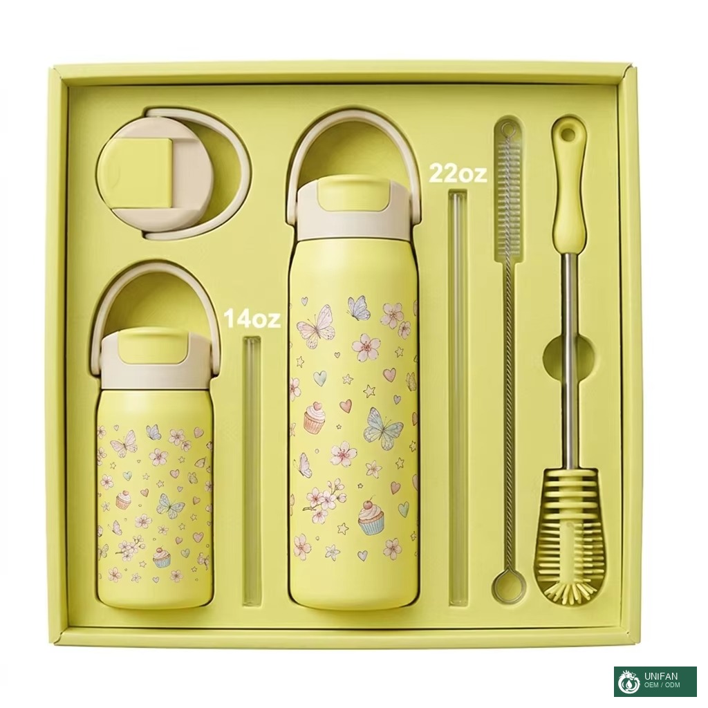 UNIFAN Wide Mouth Vacuum Insulated Stainless Steel Water Bottle with Leakproof Closeable Lid for Cold Water Drinks Sports Travel