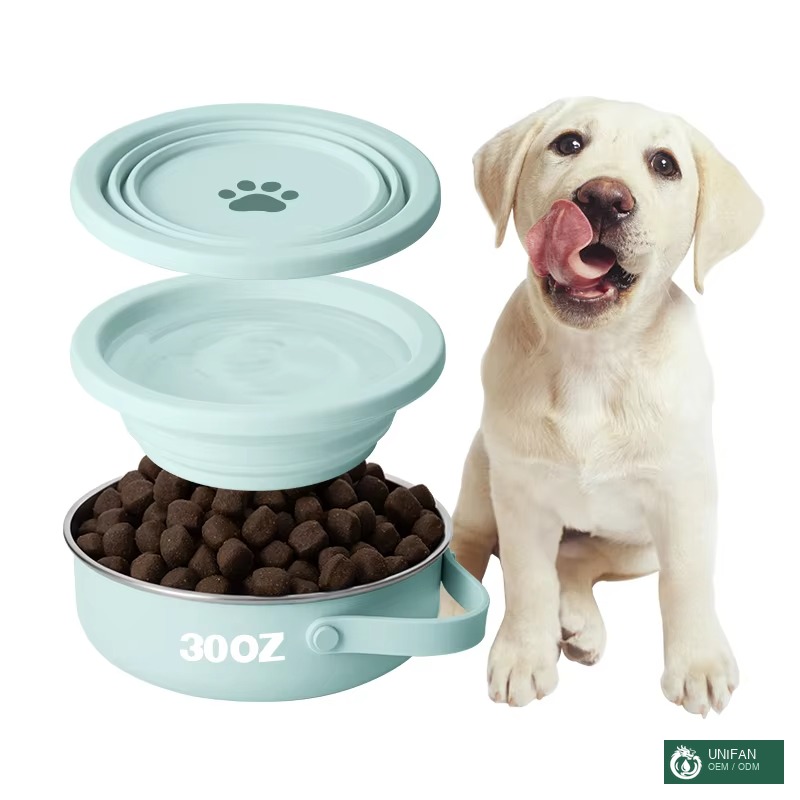 UNIFAN Custom ODM Large Capacity Thick Stable Ceramic Customize Logo Pet Feeder Dog and Cat Bowl with Lid