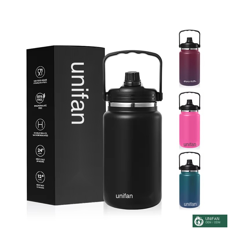 UNIFAN Growler Beer 128oz 1 Gallon Stainless Steel Growler Big Water Bottle Vacuum Flask Stainless Steel Beer Growler