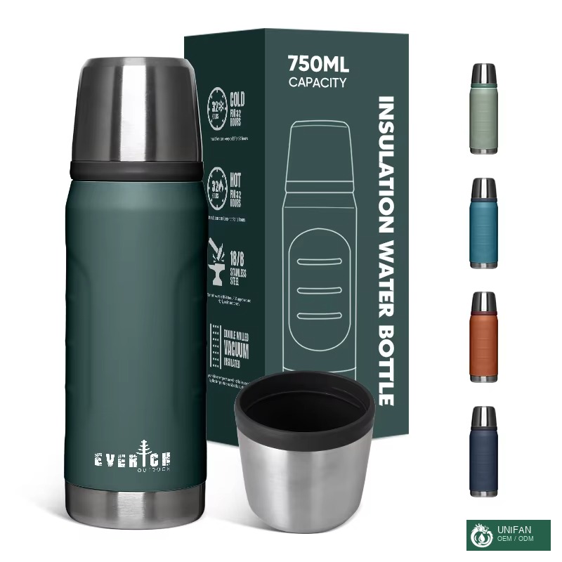 UNIFANFactory Direct High Quality Large Capacity Sports Water Bottle Outdoor Stainless Steel Insulated Vacuum Flask