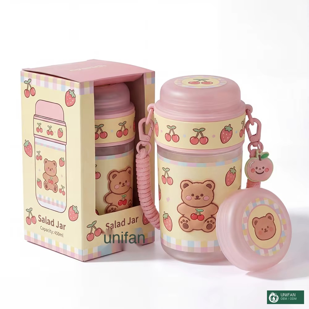 UNIFANBPA FREE Plastic Leakproof Kids Bento Lunch Box Container Lunch Box Food Jar