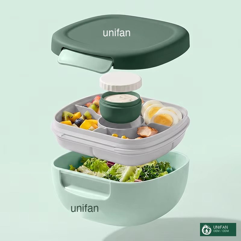 UNIFAN 1500ml Plastic Lunch Box Custom Plastic Lunch Box Big Capacity