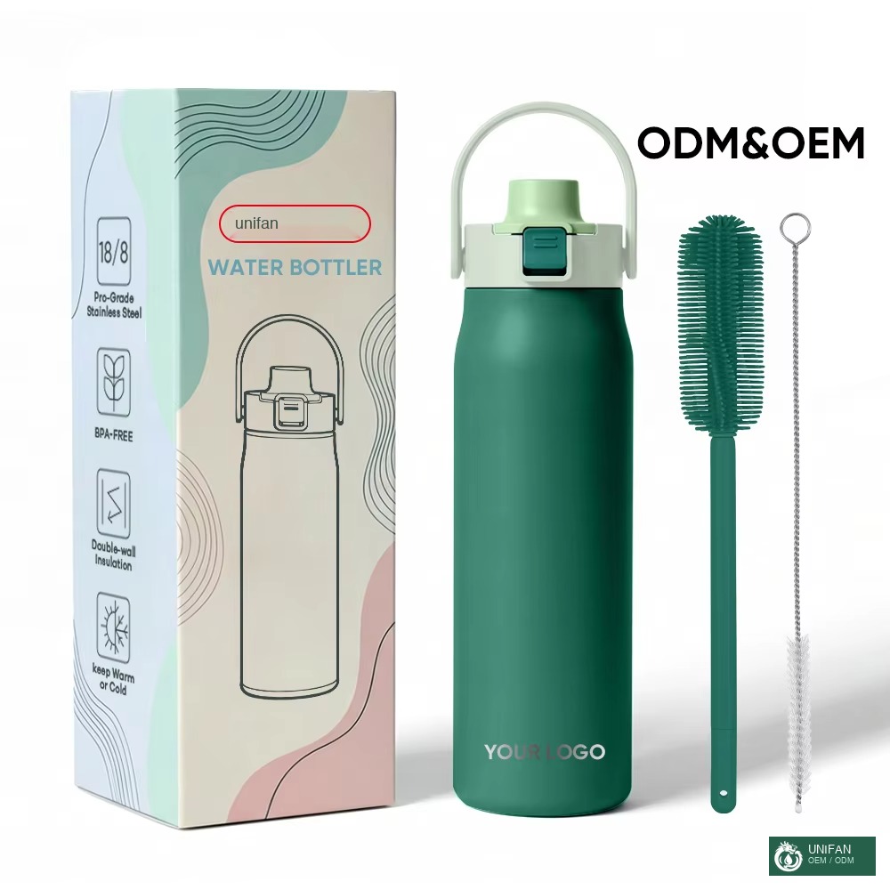 UNIFAN 40 oz Vacuum Insulated Stainless Steel Water Bottle with Straw, Double Wall Wide Mouth Leak Proof, BPA Free for Gym Outdoor