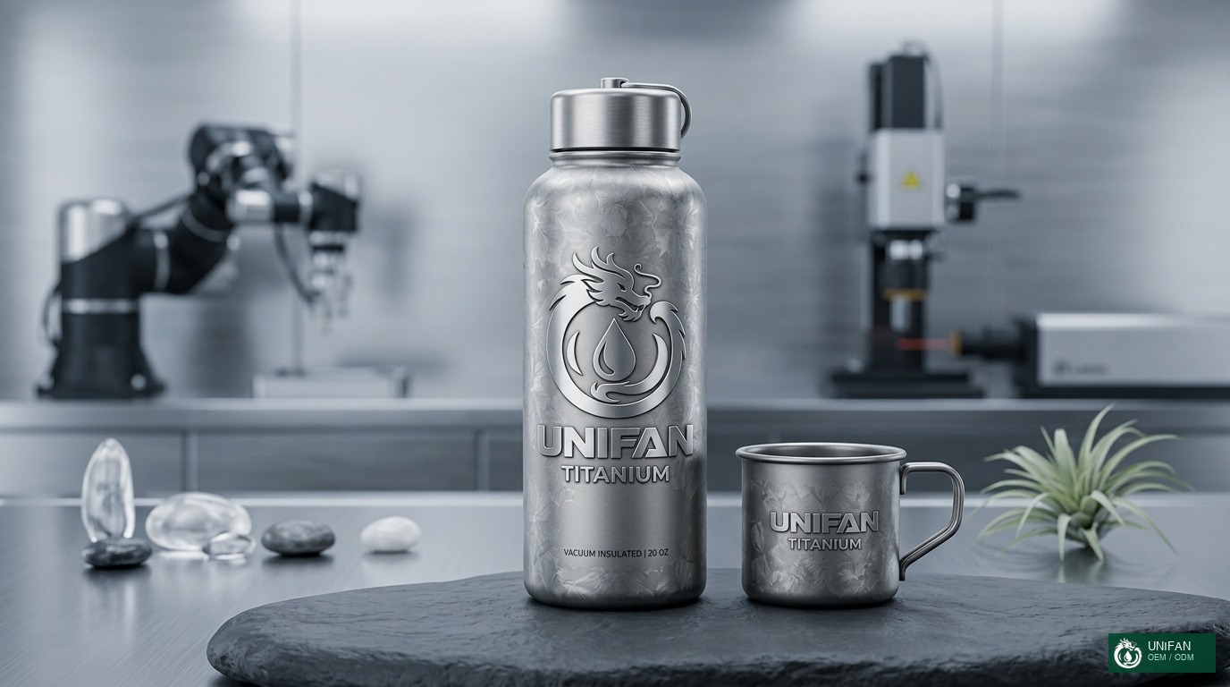 UNIFAN Executive Pure Titanium Vacuum Thermal Flask 500ml with Laser Micro-Etched Tea Infuser